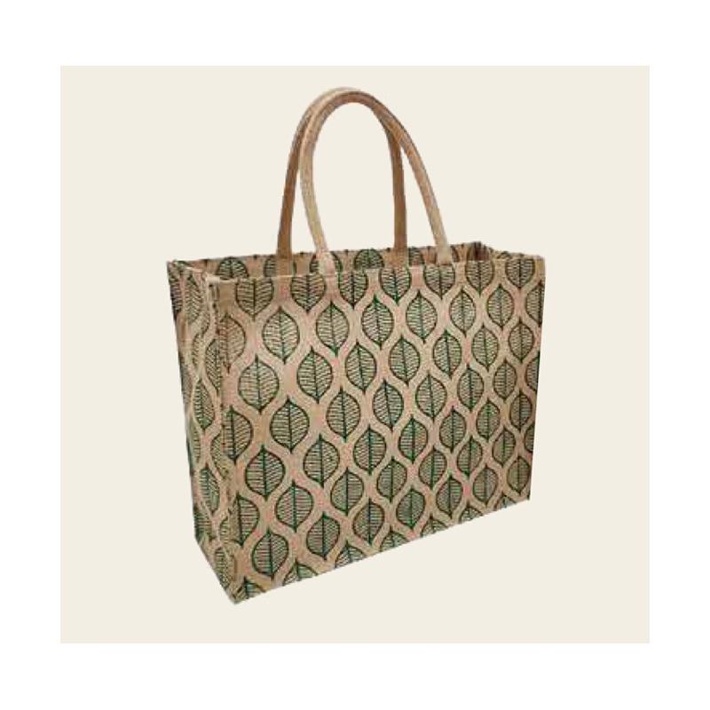 Large Leaf Design Fancy Jute Bag